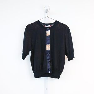 Oscar de la Renta Short Sleeve Cardigan